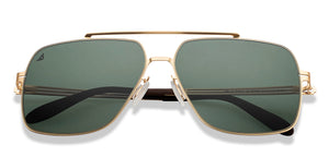 Gold Square Full Rim Unisex Sunglasses by Vincent Chase-209350