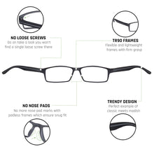 Load image into Gallery viewer, Black Rectangle Full Rim Unisex Eyeglasses by Lenskart Air Online-96592