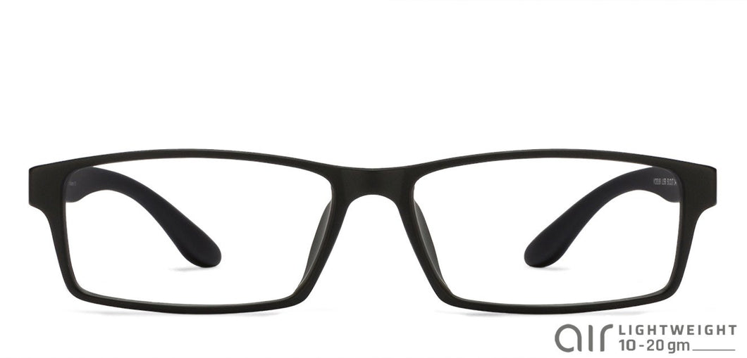 Black Rectangle Full Rim Unisex Eyeglasses by Lenskart Air Online-96592