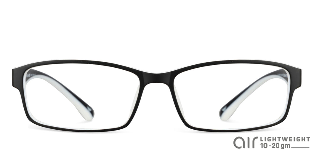 Black Rectangle Full Rim Unisex Eyeglasses by Lenskart Air Online-96598