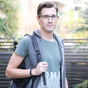 Black Rectangle Full Rim Unisex Eyeglasses by Lenskart Air Online-96598