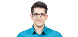 Black Rectangle Full Rim Unisex Eyeglasses by Lenskart Air Online-96598