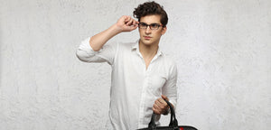 Black Rectangle Full Rim Unisex Eyeglasses by Lenskart Air Online-96597