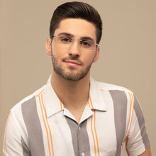 Load image into Gallery viewer, Gold Rectangle Rimless Unisex Eyeglasses by Vincent Chase-142841