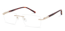 Load image into Gallery viewer, Gold Rectangle Rimless Unisex Eyeglasses by Vincent Chase-142841