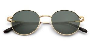 Gold Round Full Rim Unisex Sunglasses by Vincent Chase-149277