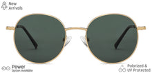 Load image into Gallery viewer, Gold Round Full Rim Unisex Sunglasses by Vincent Chase-149277