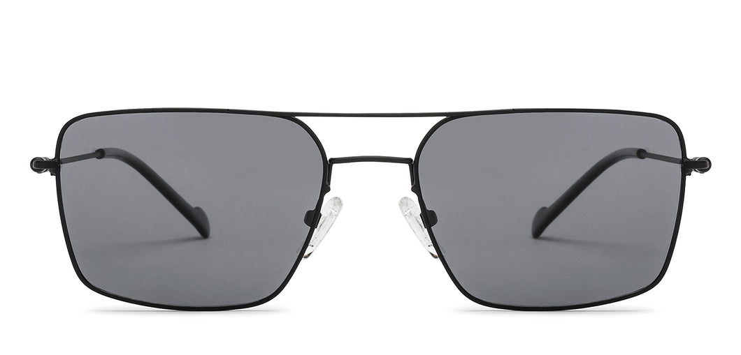 Black Rectangle Full Rim Unisex Sunglasses by Vincent Chase Polarized-207747