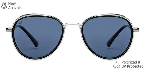 Silver Aviator Full Rim Unisex Sunglasses by Vincent Chase Polarized-147042