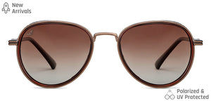 Brown Aviator Full Rim Unisex Sunglasses by Vincent Chase Polarized-147043
