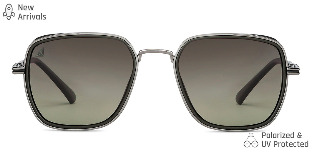 Grey Square Full Rim Unisex Sunglasses by Vincent Chase Polarized-147046