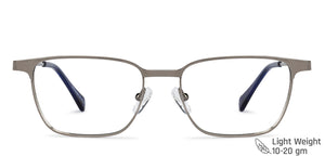 Gunmetal Rectangle Full Rim Unisex Eyeglasses by Vincent Chase Online-141058