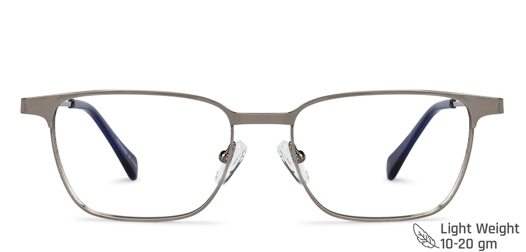 Gunmetal Rectangle Full Rim Unisex Eyeglasses by Vincent Chase Online-141058