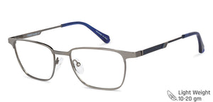 Gunmetal Rectangle Full Rim Unisex Eyeglasses by Vincent Chase Online-141058