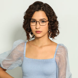 Copper Rectangle Full Rim Unisex Eyeglasses by Lenskart Air Computer Glasses-146716