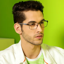 Load image into Gallery viewer, Grey Rectangle Full Rim Unisex Eyeglasses by Lenskart Air Online-139667