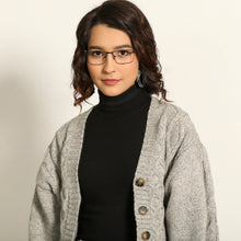 Load image into Gallery viewer, Grey Rectangle Full Rim Unisex Eyeglasses by Lenskart Air Online-139667