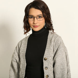 Grey Rectangle Full Rim Unisex Eyeglasses by Lenskart Air Online-139667