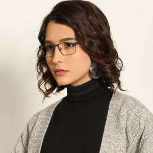 Grey Rectangle Full Rim Unisex Eyeglasses by Lenskart Air Online-139667