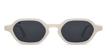 Load image into Gallery viewer, White Geometric Full Rim Unisex Sunglasses by Vincent Chase Polarized-201182