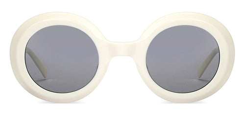 White Round Full Rim Unisex Sunglasses by John Jacobs-201691