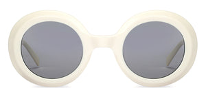 White Round Full Rim Unisex Sunglasses by John Jacobs-201691