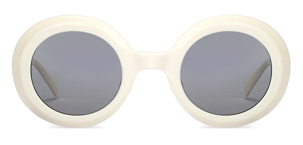 White Round Full Rim Unisex Sunglasses by John Jacobs-201691