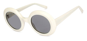 White Round Full Rim Unisex Sunglasses by John Jacobs-201691