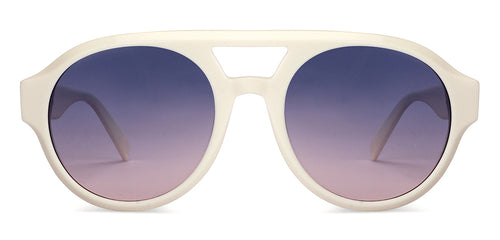 White Round Full Rim Unisex Sunglasses by John Jacobs-201680