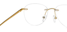 Load image into Gallery viewer, Gold Aviator Rimless Unisex Eyeglasses by Vincent Chase-150424
